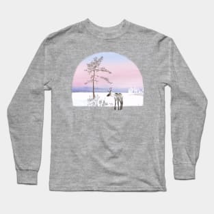 Pink Frosty morning in Lapland Long Sleeve T-Shirt